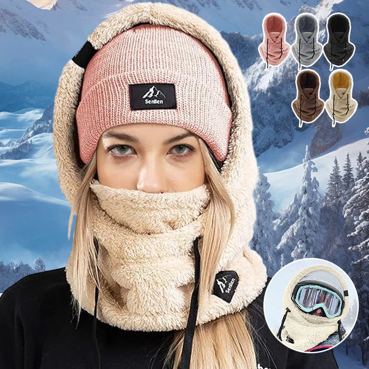 AlpineAura™ | Warme Plüschkapuze für Fahrrad/Ski | 50% RABATT!