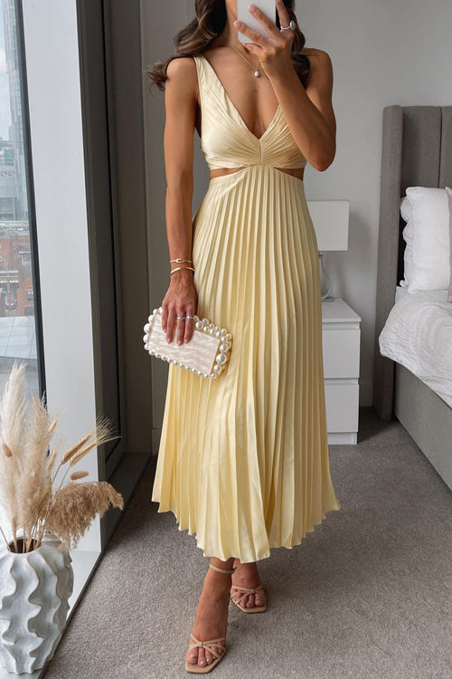 Elsa - Plissiertes Maxikleid