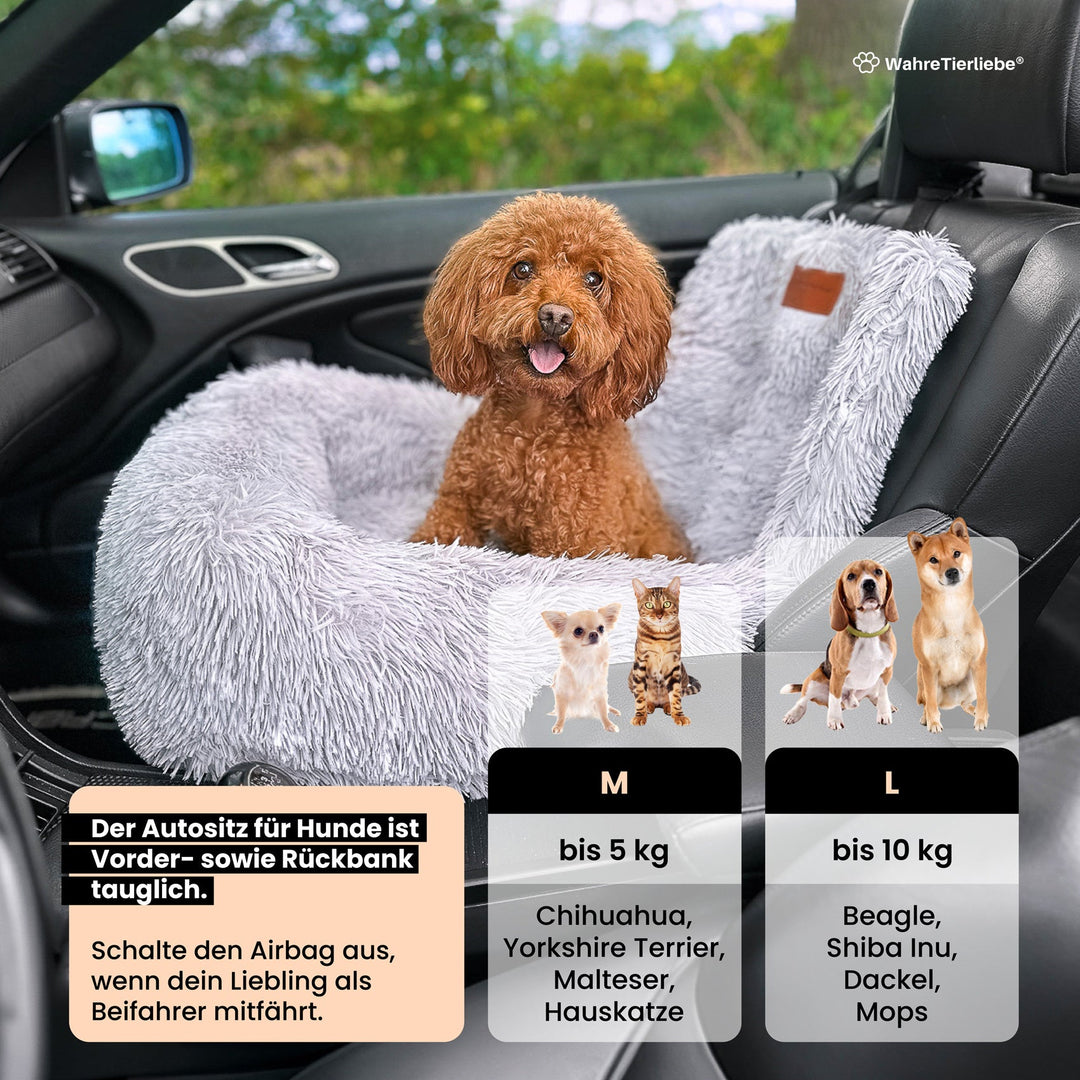 Premium Autositz mit Gurt "Fluffy"