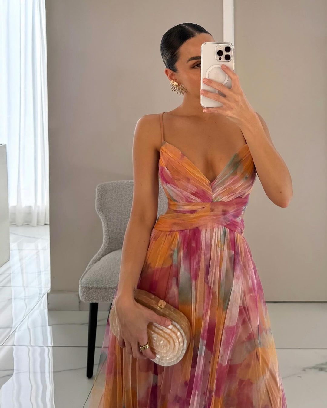 Marina - Maxikleid mit Blumenmuster und Schnürung