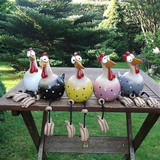 Vizora's | Keramik Huhn Garten Dekor