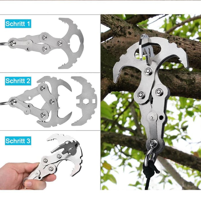 GravityHook – Dein faltbarer Schwerkrafthaken aus rostfreiem Stahl