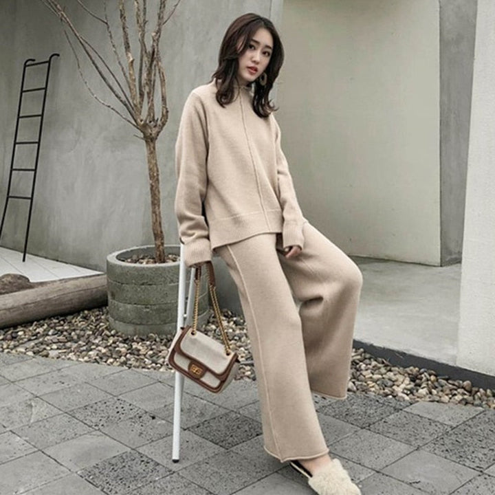 Damen Strick-Set | Warme Pullover & Weite Hosen für kalte Tage
