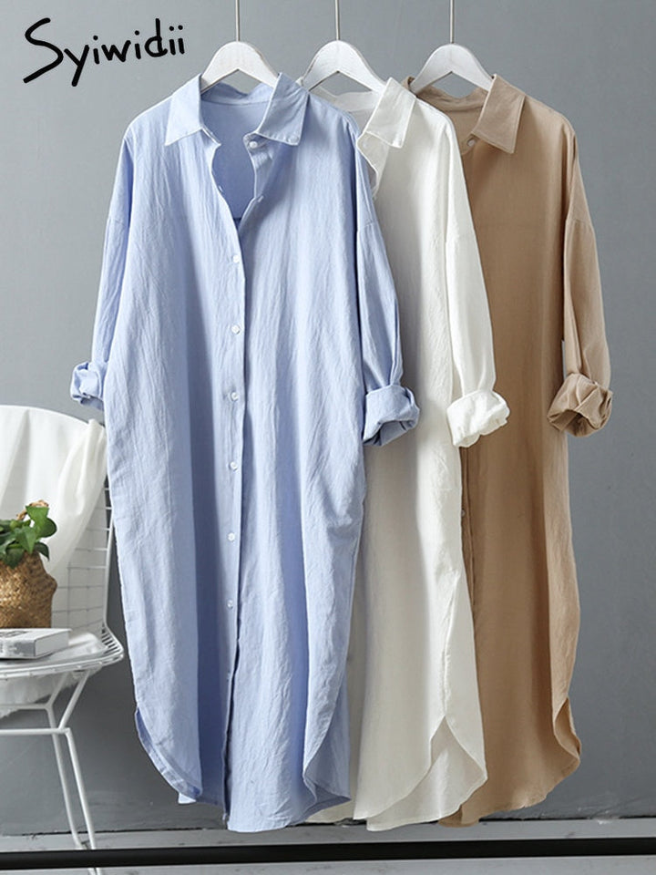 Cotton Syiwidii Casual Kleid - luftiges Oversized-Kleid Bluse