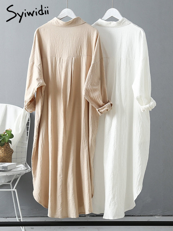 Cotton Syiwidii Casual Kleid - luftiges Oversized-Kleid Bluse