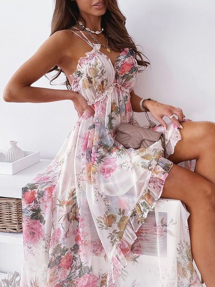 PAULA - Langes Kleid mit Blumenmuster