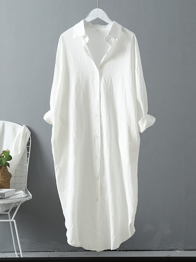 Cotton Syiwidii Casual Kleid - luftiges Oversized-Kleid Bluse