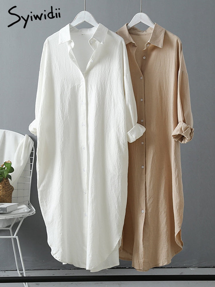 Cotton Syiwidii Casual Kleid - luftiges Oversized-Kleid Bluse