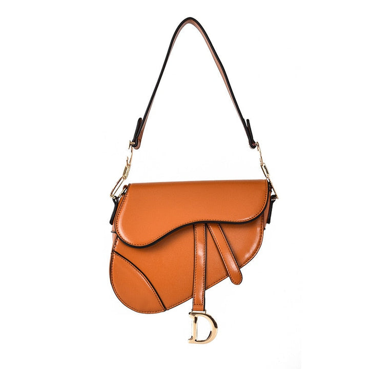 Emma Damen Schultertasche - Exklusive PU-Leder Satteltasche mit breitem Riemen und luxuriösem Look