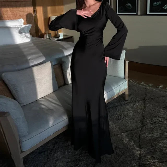 HELENA - Damen Bodycon Meerjungfrau Kleid mit ausgestellten Ärmeln