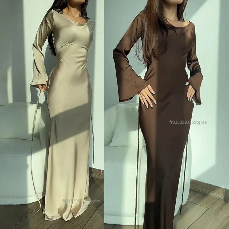 HELENA - Damen Bodycon Meerjungfrau Kleid mit ausgestellten Ärmeln