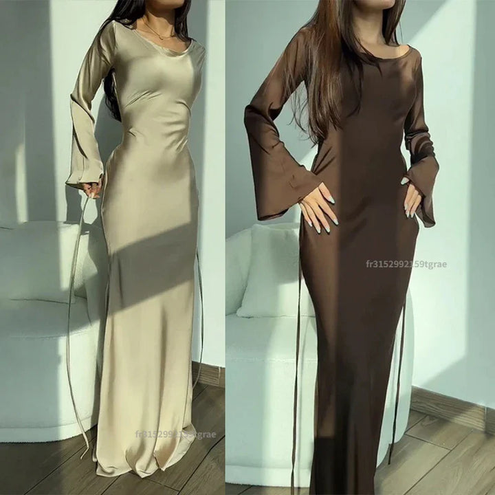 HELENA - Damen Bodycon Meerjungfrau Kleid mit ausgestellten Ärmeln