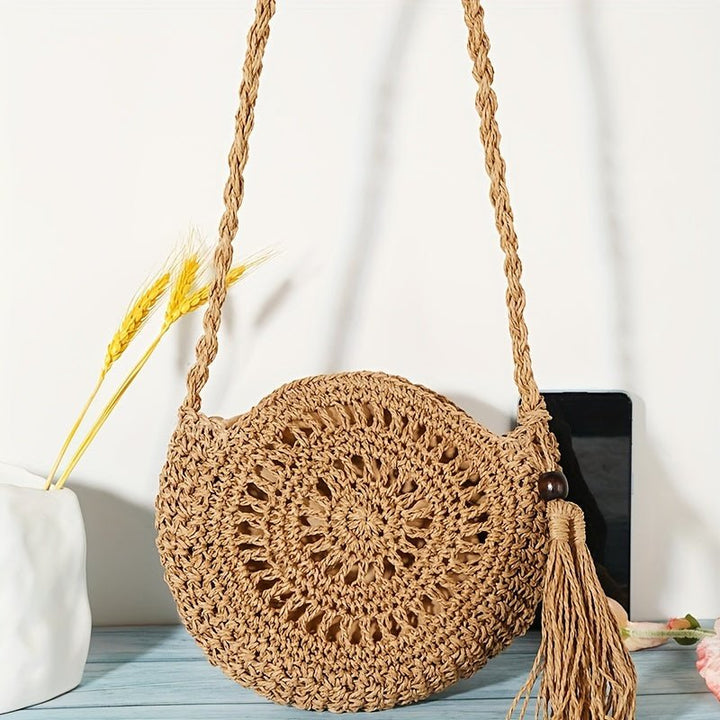 Daniela – Stylische geflochtene Strohtasche mit Quaste