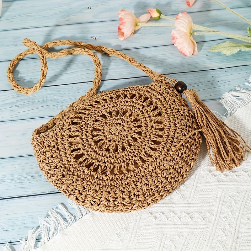 Daniela – Stylische geflochtene Strohtasche mit Quaste