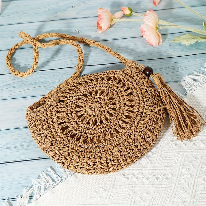 Daniela – Stylische geflochtene Strohtasche mit Quaste